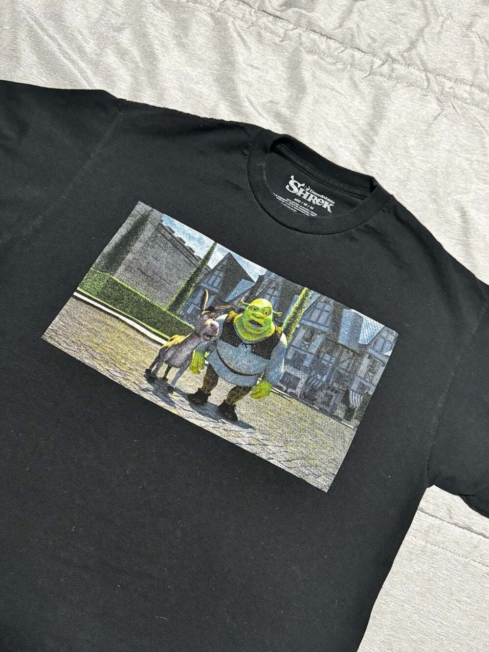 DreamWorks Shrek and Donkey Graphic Print Black T-Shirt Men’s M